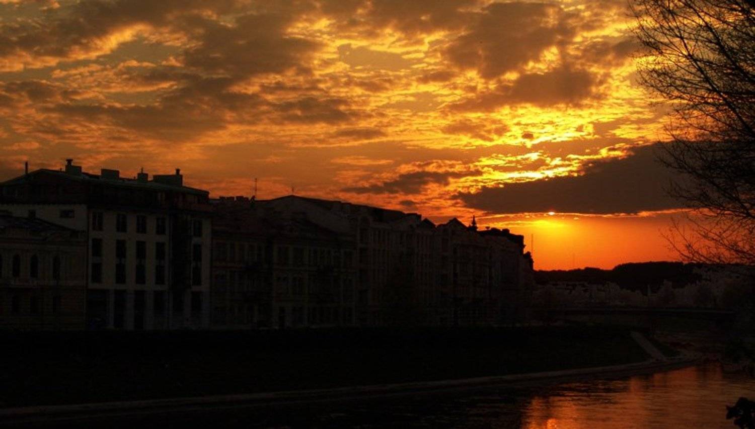 закат, набережная, вильнюс, Клёпа