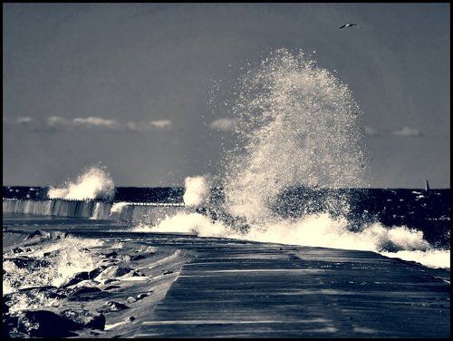 Рижский мол. Ветренно.