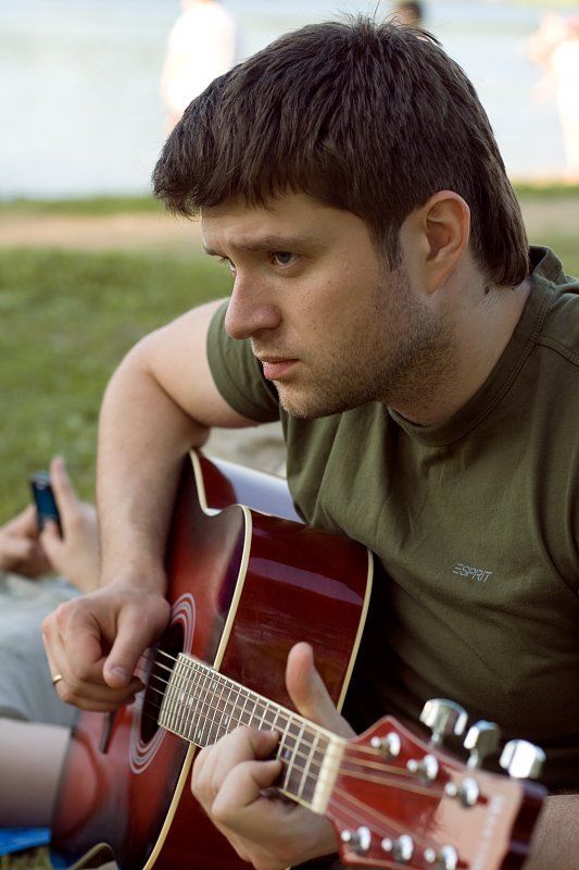 озеро, сенеж, пляж, гитара photo preview