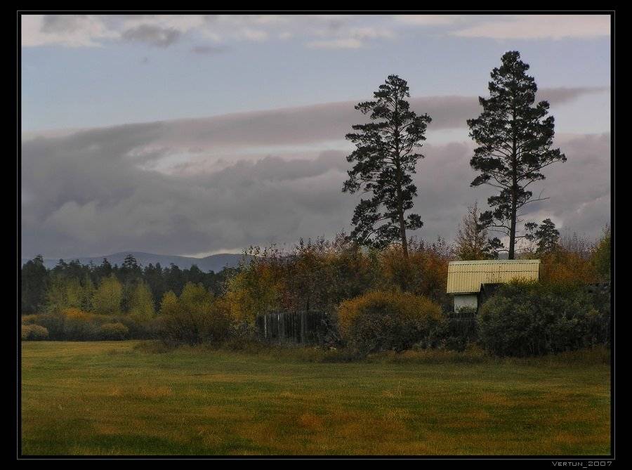 деревня, окраина, лес, поле, горы, бурятия, Игорь Глушко