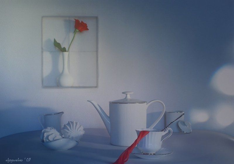 фото, роза, красное, натюрморт красный чайphoto preview