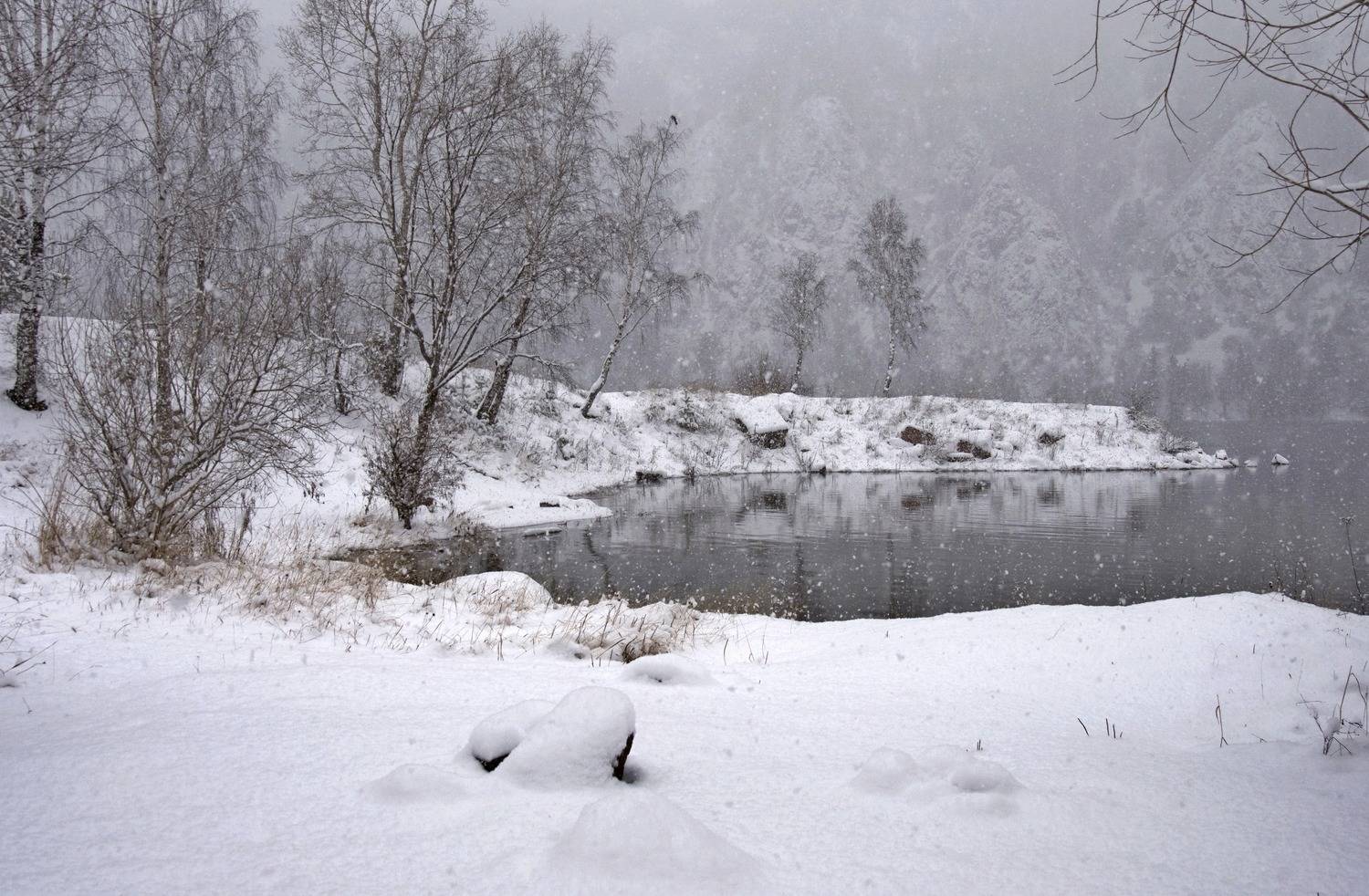 зима, сибирь, снегопад, залив, Фомина Марина