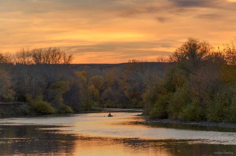 осень, оренбургская область, закат, вечер, река урал ***photo preview