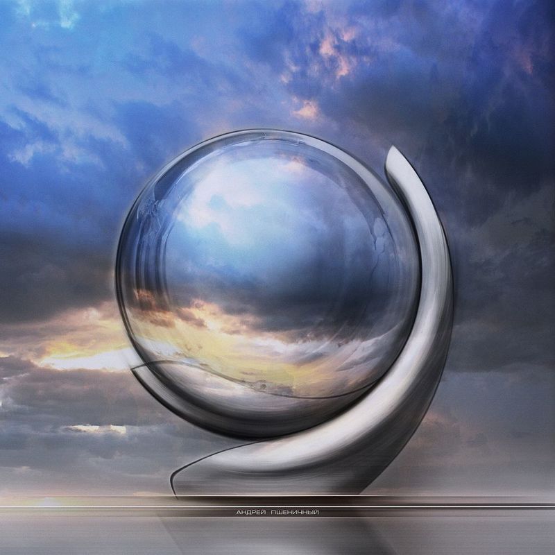 символизм, шар, скульптура, абстракция, концепт, свет, небо Шарphoto preview