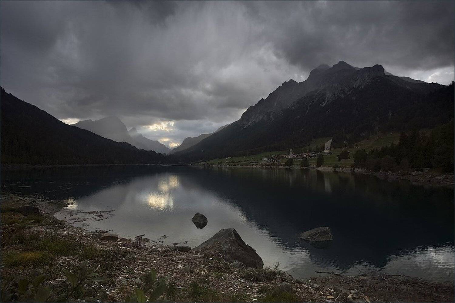 альпы, озеро, швейцария, Julia Art