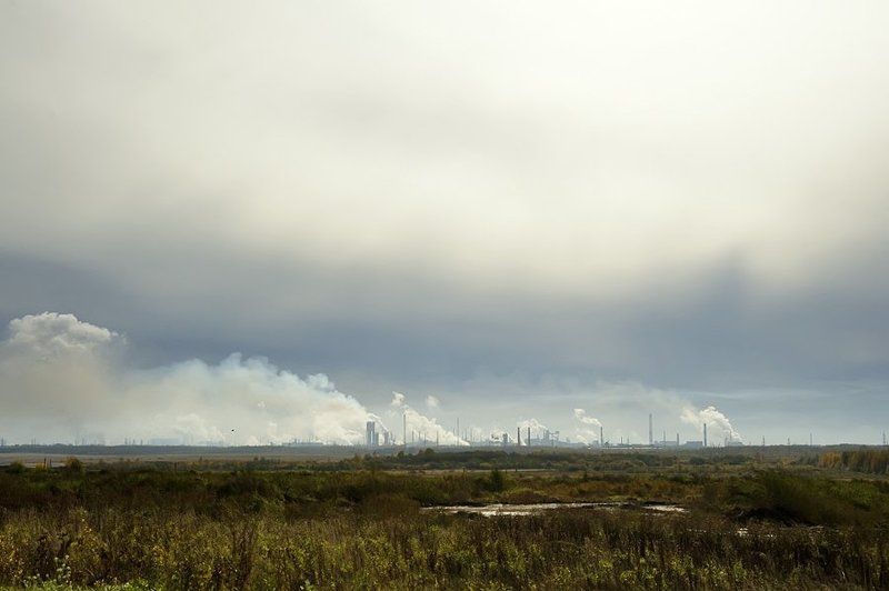 череповетский завод,металургия,дым,облака,солнце,контровик, Череповетские облакаphoto preview