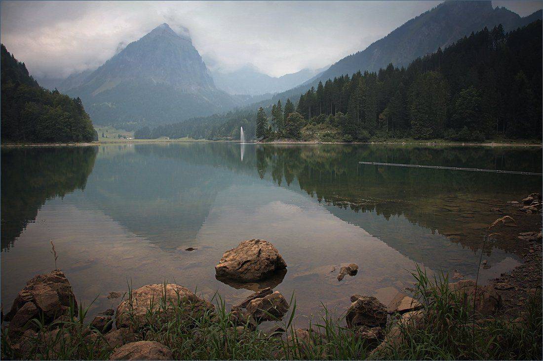 альпы, озеро, швейцария, Julia Art