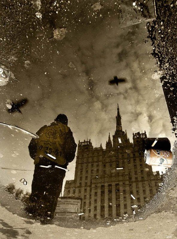 судьба, город, высотка, лужа, отражение Ещё одна судьба...photo preview