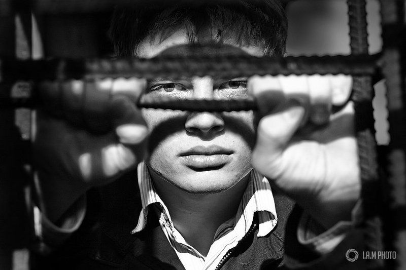 портрет, чб, парень, глаза, взгляд ...photo preview