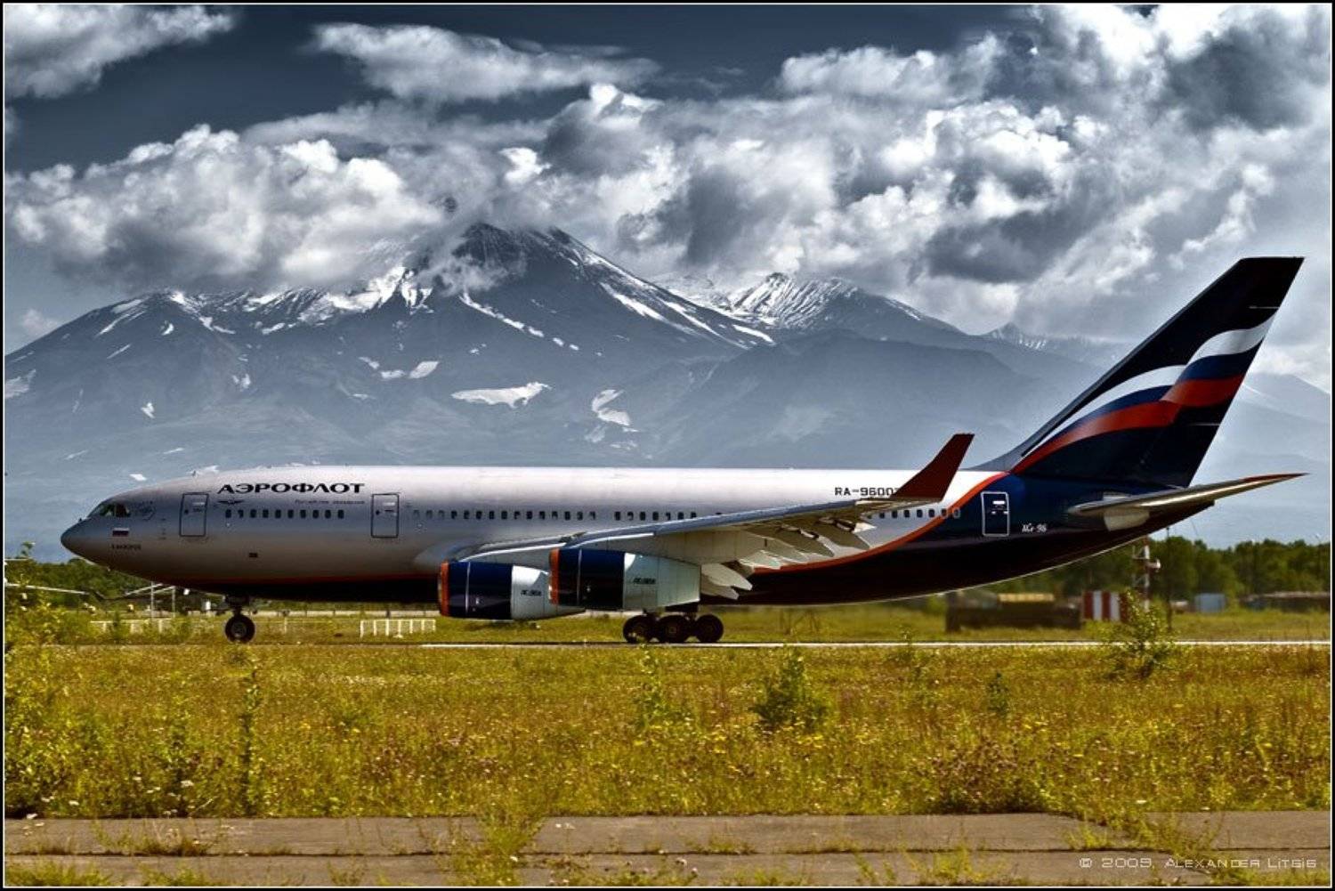 лайнер,самолет,ил-96,аэрофлот,горы,вулкан,камчатка, Александр Лицис