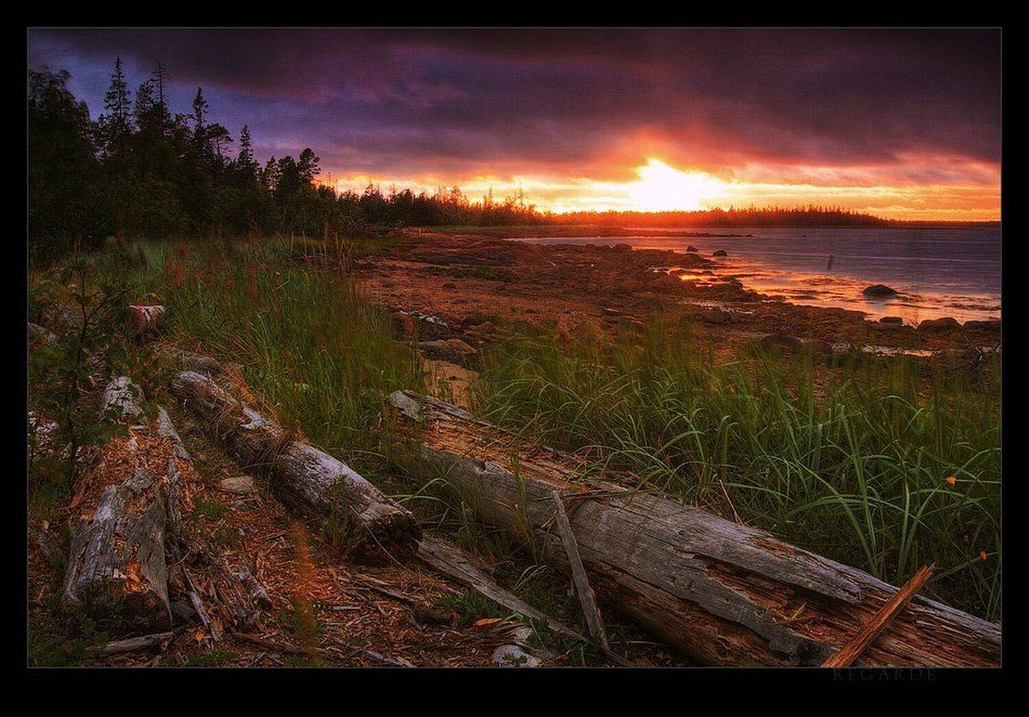 restes. Автор: Regarde карелия, белое море, закат, Regarde