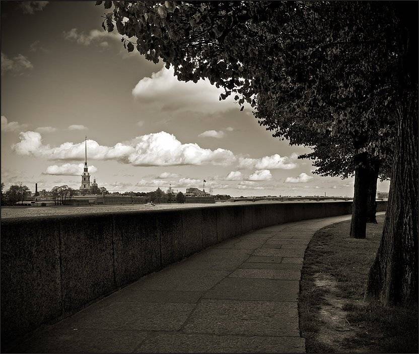 Простая питерская пейзажная картинка. Автор: Kirill Shapovalov петербург, петропавловка, центр, стрелка, сепия, Kirill Shapovalov