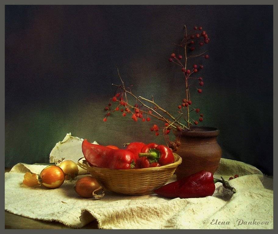 осень, перец, лук, вечер, Elena Pankova