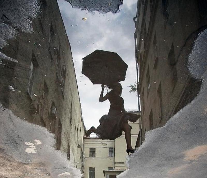 город, дождь, шапочка, прыгать шери боббинсphoto preview