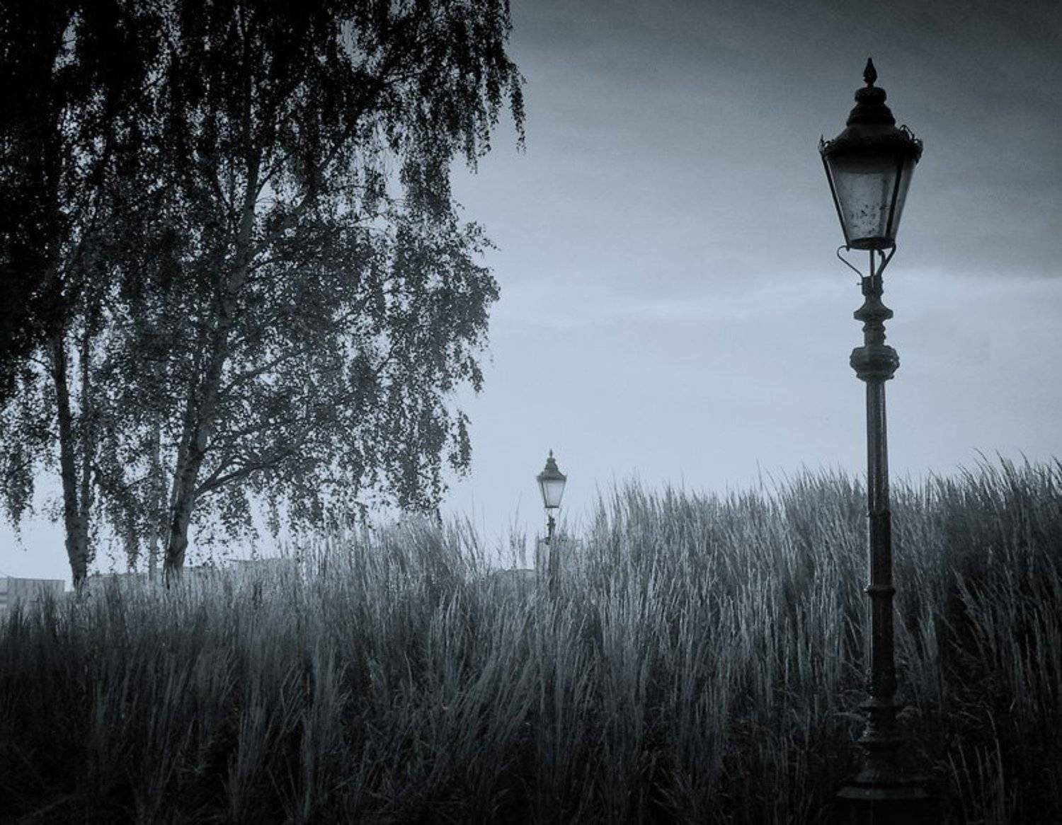 фонари, синие, Slowhill