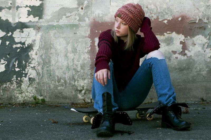 teen, model, skateboard, jeans, cute Annaliesephoto preview