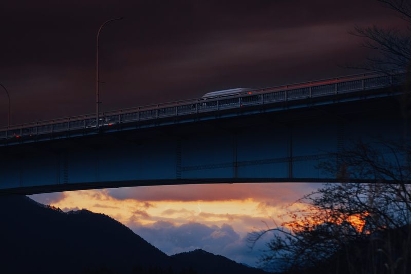 япония japan kawaguchiko mountain dusk sunset Beneath the duskphoto preview