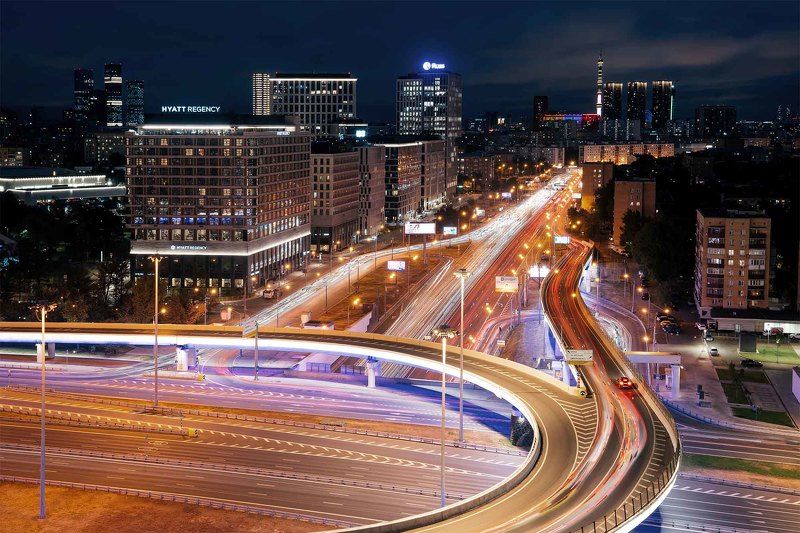 ленинградский проспект, москва, ттк, вечерний город, развязка Пересечение ТТК и Ленинградского проспектаphoto preview