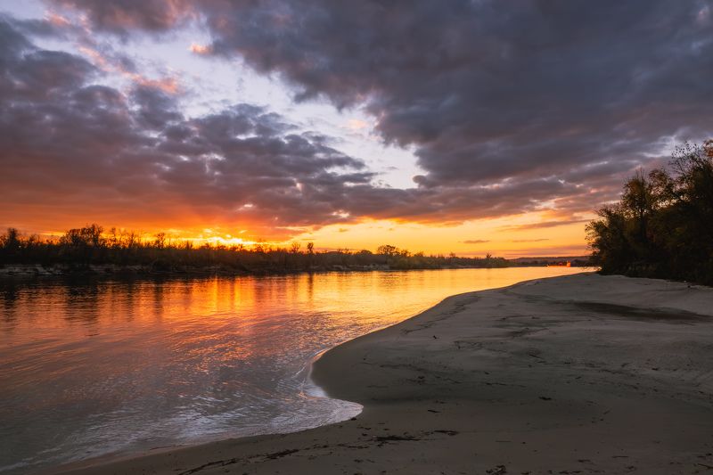 ростовская область, пейзаж, закат, река, облака, краски, дон Вечер на Донуphoto preview