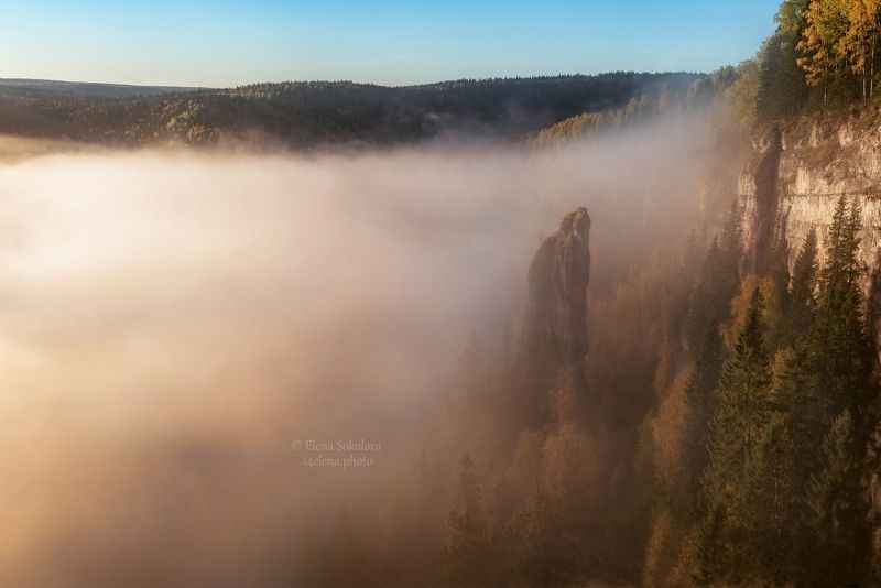усьвинские столбы, осень, туман, утро, рассвет Оранжевое утроphoto preview