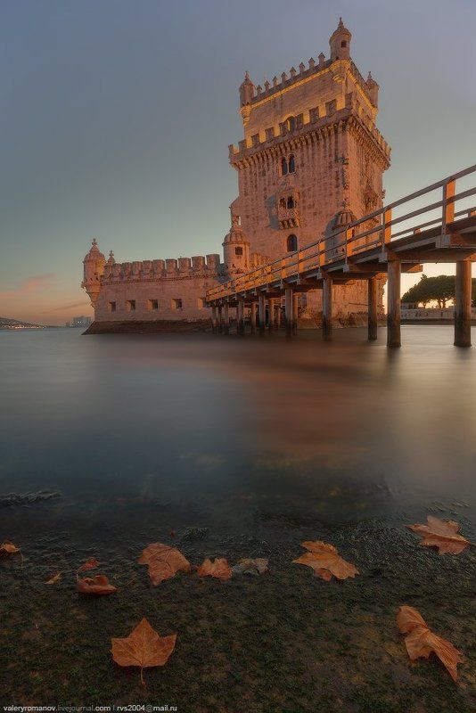 Белен, Лиссабон, Португалия, башня, река, океан, вечер, закат, город, романов Вид на башню Беленphoto preview