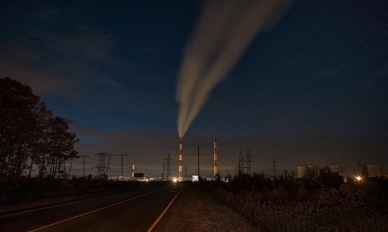 Дорога, ночь, звезды, луна, храм Дорожная съёмка (мимоходом)...photo preview