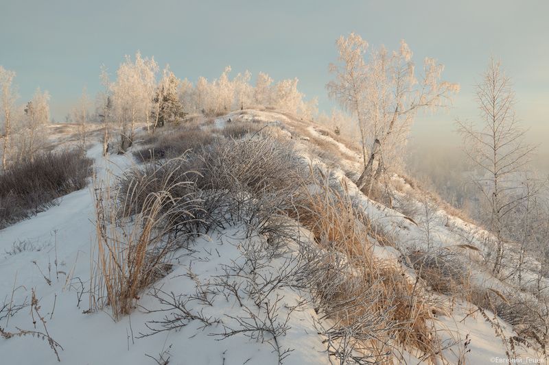 пейзаж, утро, зима, рассвет, снег, иней, урал Туманное утроphoto preview