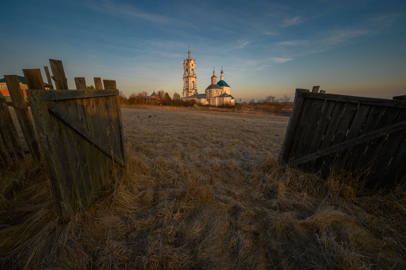 россия, погост, весна, рязанская область, храм, церковь, православие, село, утро, восход, рассвет Восходphoto preview