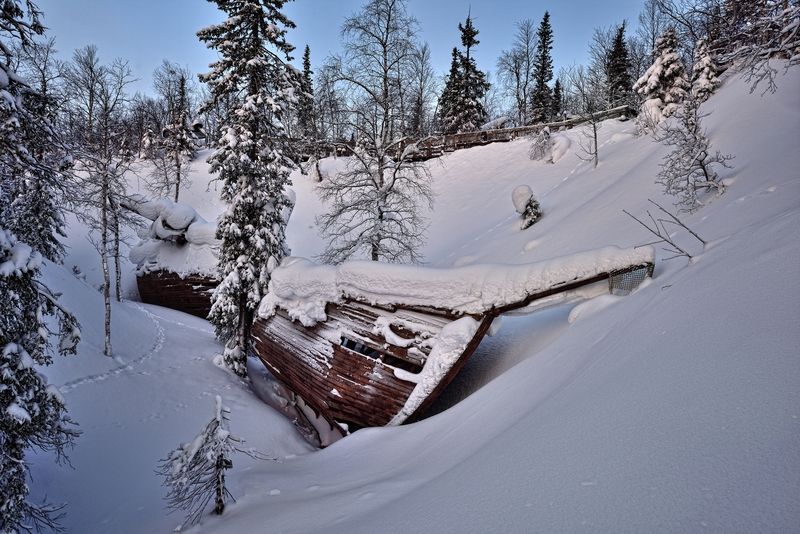 кольский, хибины, зима, горы, лес, снег, арктика (Рояль в кустах) Корабль в лесуphoto preview