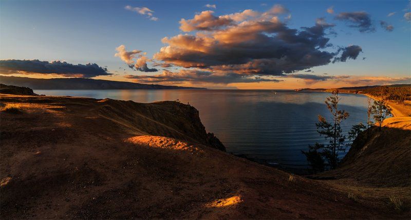 Байкал, Вечер, Закат, Лето, Небо, Облака, Озеро, Пейзаж, Природа, Сибирь *photo preview
