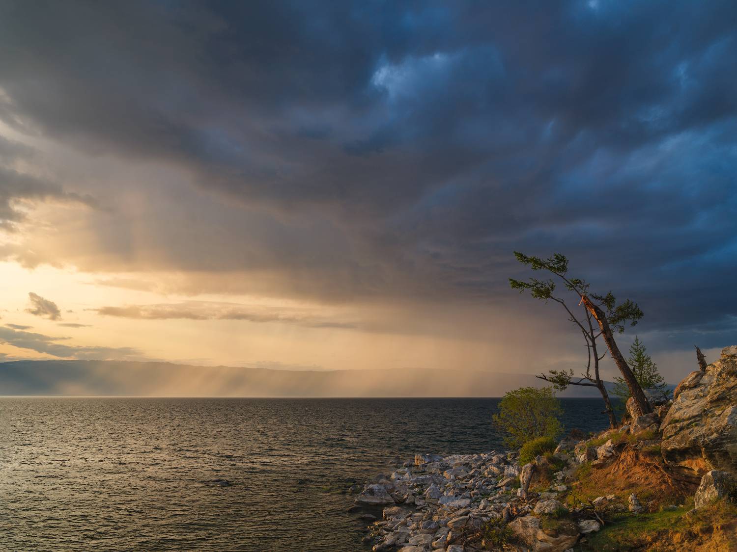 байкал, малое море, дождь, тучи., Леонтьев Константин