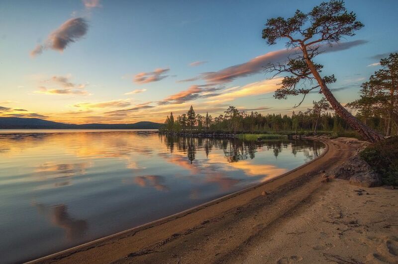 кольский, закат, озеро Закат на Большом Энгое )photo preview