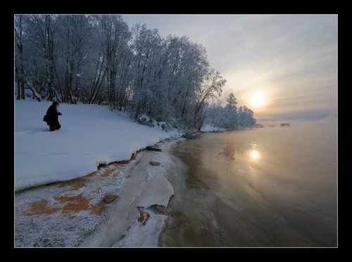Морозное утро на речке