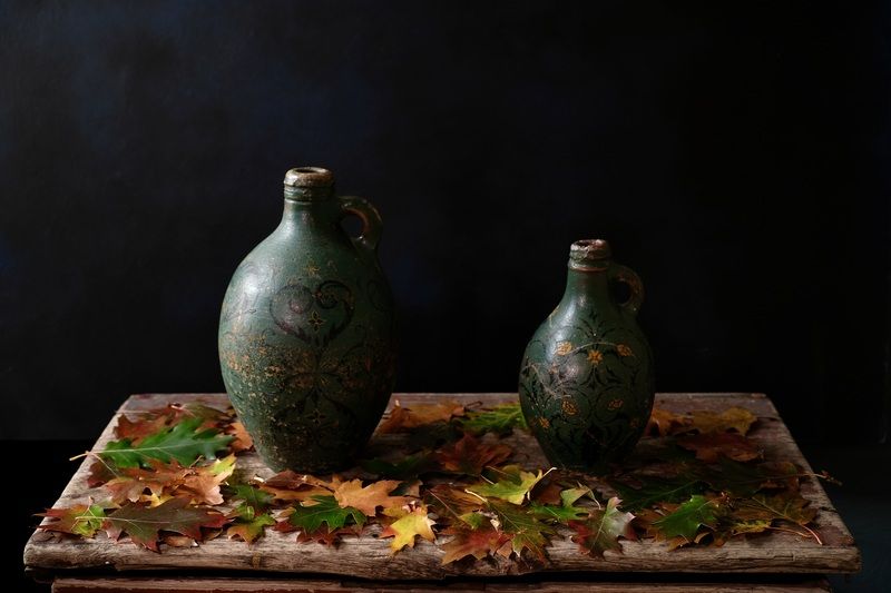 Still life, Autumn, Colors, Jug, Leaf, Mood, Old,  Увядающая красотаphoto preview