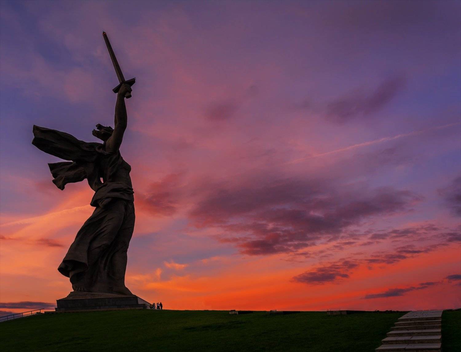 Вечер, Город, Закат, Курган, Памятник, Пейзаж, Природа, Альберт Беляев