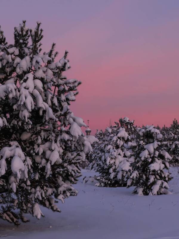 снег,зима,мороз Зимний вечер в деревнеphoto preview