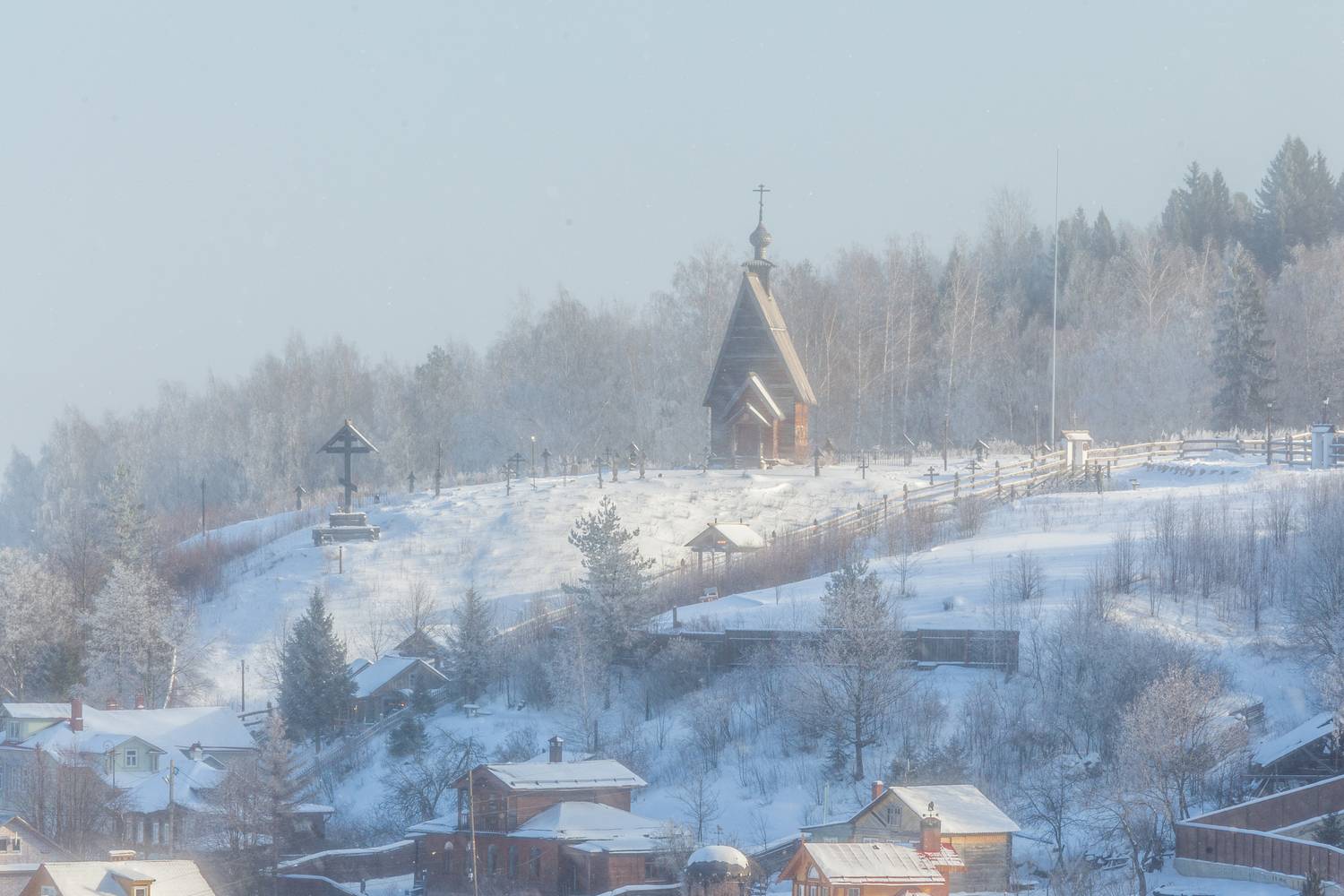 Плёс.Церковь Воскресения Христова из села Билюково(Церковь на горе Левитана).. Автор: Башкин Георгий Плёс, гора левитана, Церковь Воскресения Христова, Башкин Георгий