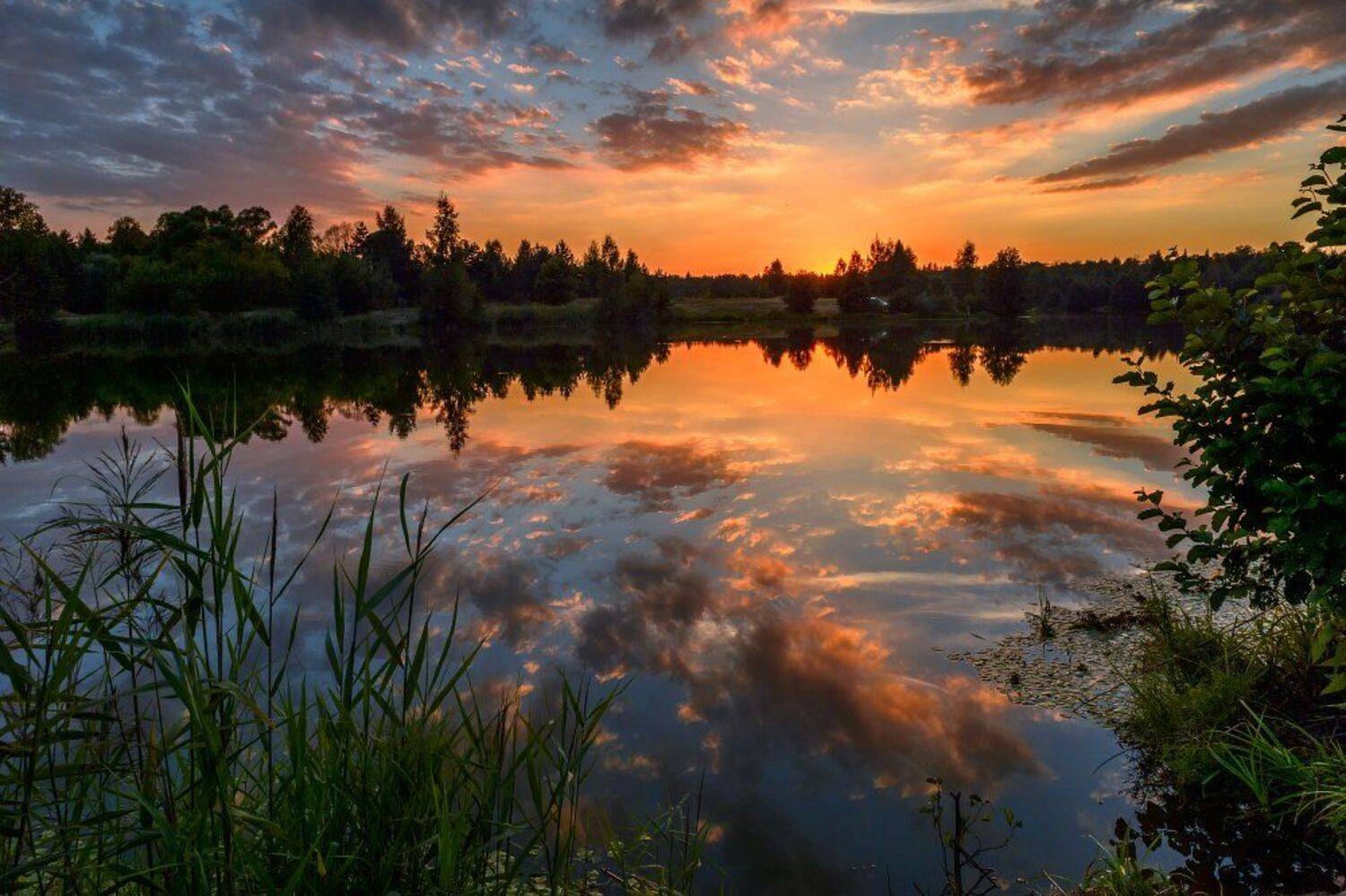 Август, Вечер, Закат, Красота, Лето, Небо, Облака, Отражение, Пейзаж, Природа, Река, Россия, Юлия Лаптева
