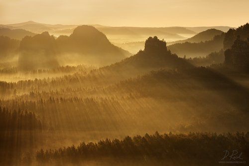 Sunbeams in the landscape