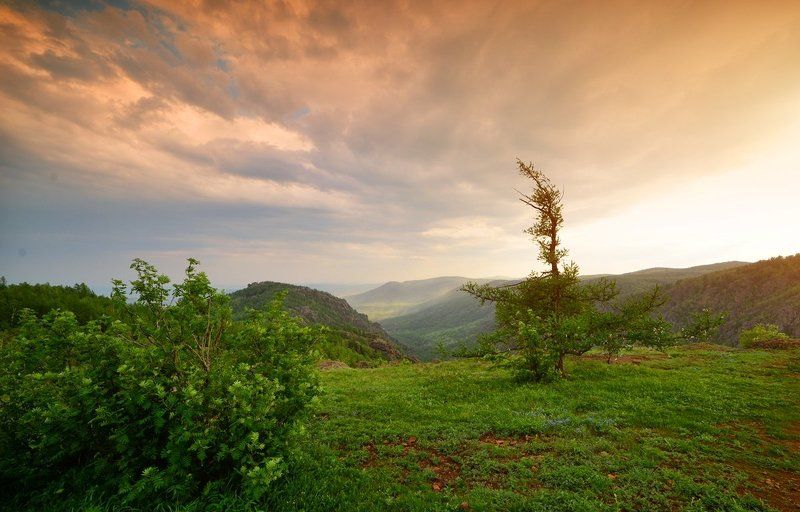 Абзаково, Банное, Башкирия, Закат, Уральские горы ***photo preview