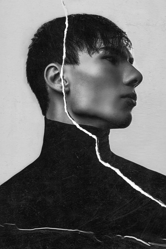 Black, Black & white, Black and white, Portrait, Мужской портрет, Портрет, Черно-белое, Черно-белое фото _ DECTROYED / DESTROYERphoto preview