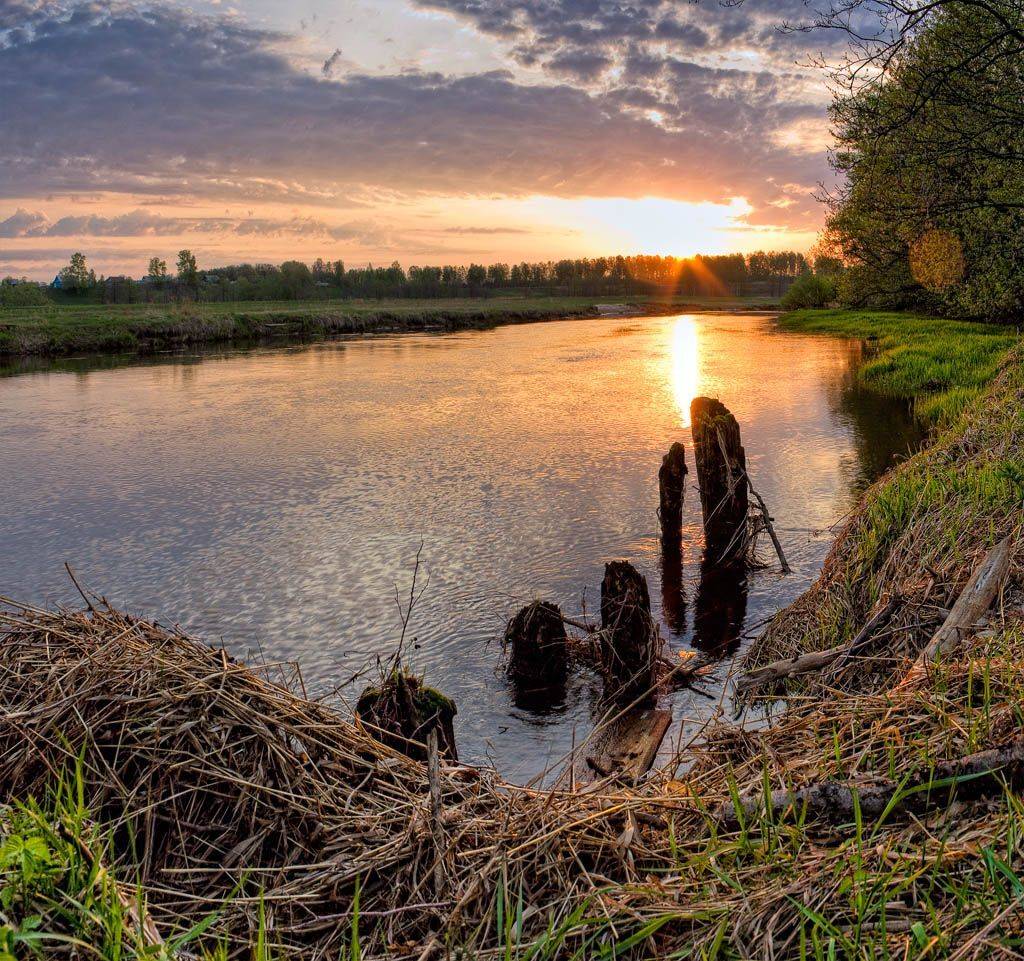 рассвет, утро, река, Mishin Ilay