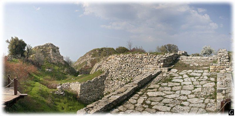 турция, троя, апрель, главный, въезд, дорога, древность, илион Добро пожаловать в Илион.photo preview