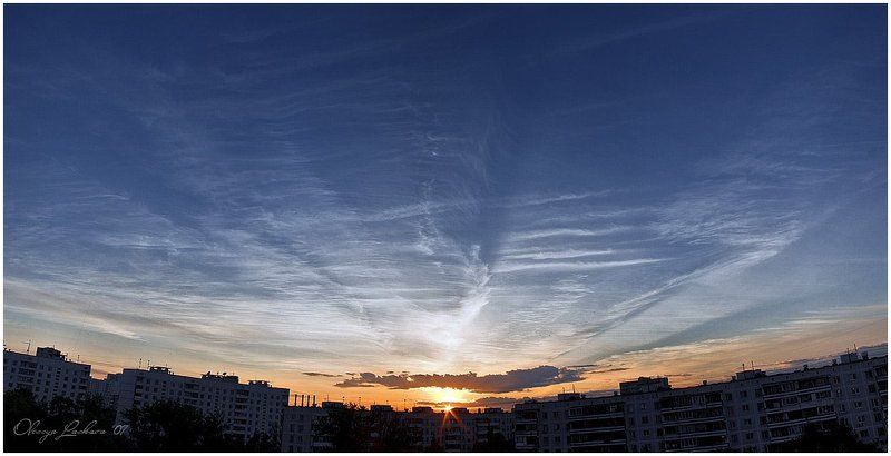 закат, облака, лето, вечер, панорама еще за одной чашкой чая =)photo preview