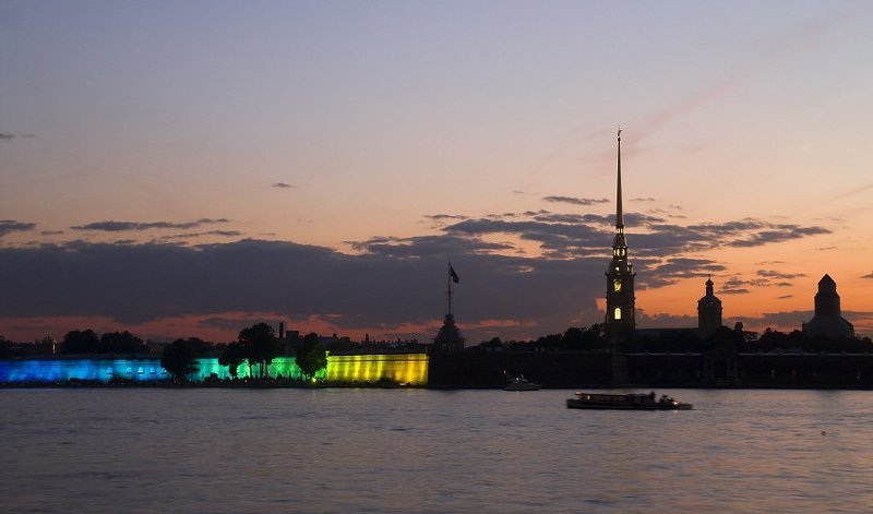 петропавловка, закат, иллюминация ***photo preview