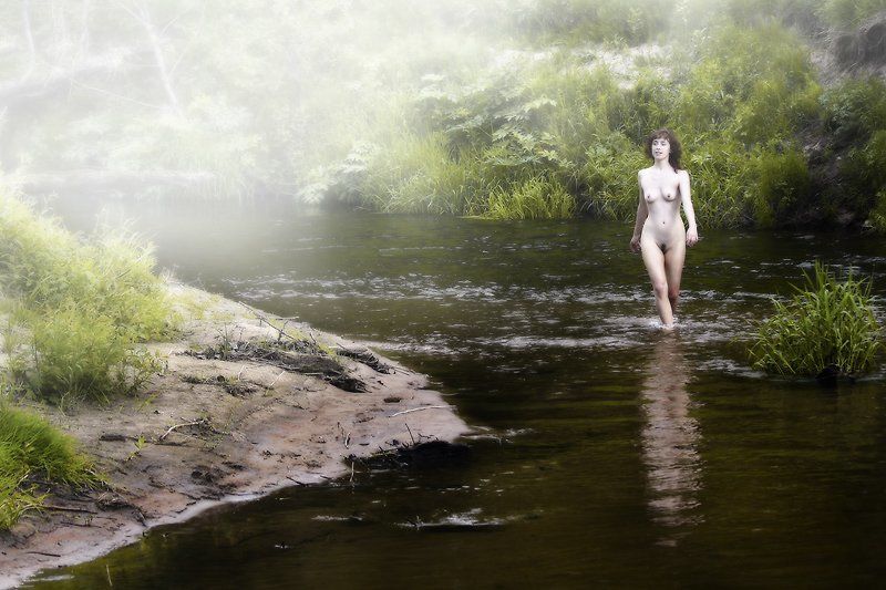 река,берег,весна,девушка,ню,туман,альфред микус Ты вышла из мая...photo preview