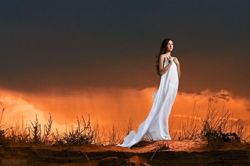 девушка, модель, гламур, портрет, марс, марсиане, марсианка, закат, берег, песок, небо, борис бушмин Марсианкаphoto preview