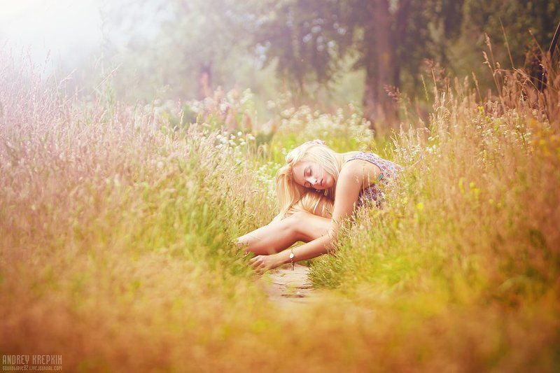 настя, девушка, поле, цветы ***photo preview