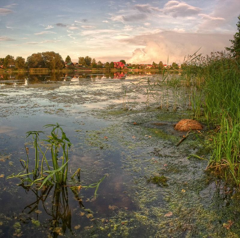 озеро, вечер, пейзаж наслаждаясь тишинойphoto preview