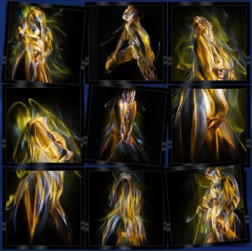 Akt... Пропись упорядоченным штрихом... (Светографика 2009)